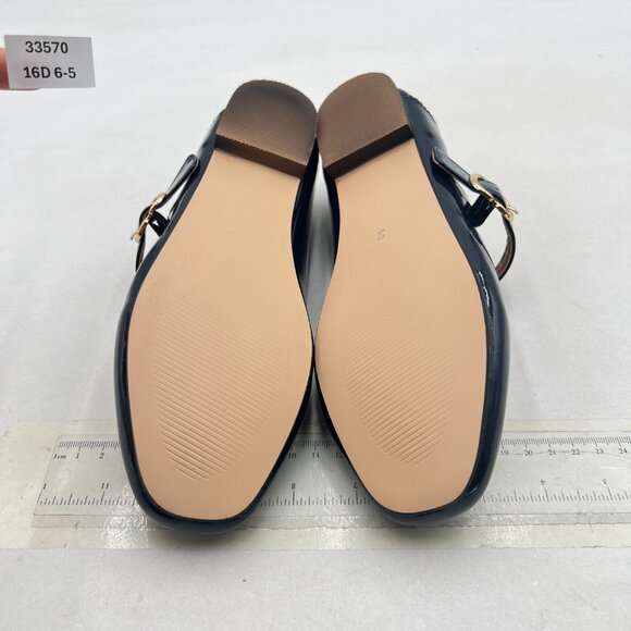 FYS Navy Square Toe Mary Jane Pumps Flats Ballets Buckled Dress Daily Shoes - Picture 7 of 8